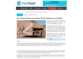 Perú: Sector minero crea más de 129 mil empleos en La Libertad (Fuente: Perú Retail)