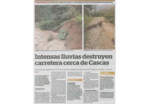 Intensas lluvias destruyen carretera cerca de Cascas (Fuente: La Industria)
