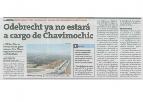 Odebrecht ya no estará a cargo de Chavimochic (Fuente: Perú21)