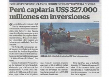 Perú captaría US$ 327.000 millones en inversiones (Fuente: La Industria)