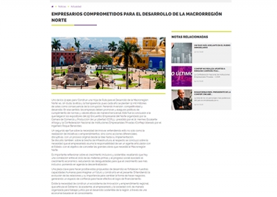 Empresarios comprometidos para el desarrollo de la Macrorregión Norte (Fuente: Confiep)