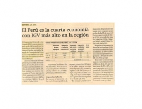 El Perú es la cuarta economía con IGV más alto en la región (Fuente: Gestión)