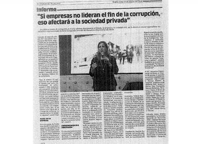 &quot;Si empresas no lideran el fin de la corrupción, eso afectará a la sociedad privada&quot; (Fuente: Panorama Trujillo)