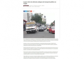 Logran retiro de vehículos antiguos de transporte público en Trujillo (Fuente: Trujillo Informa)