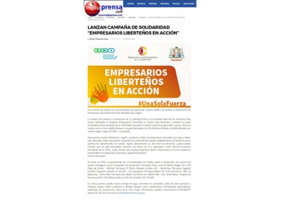 Lanzan campaña de solidaridad &quot;Empresarios Liberteños en Acción&quot; (Fuente: Trujillo Prensa)