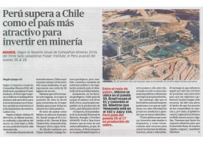 Perú supera a Chile como el país más atractivo para invertir en minería (Fuente: La República)