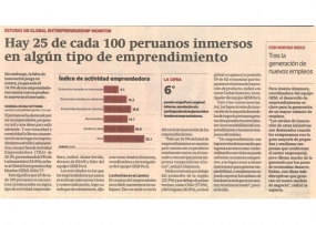 Hay 25 de cada 100 peruanos inmersos en algún tipo de emprendimiento (Fuente: Gestión)