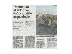 Denuncian al MTC por daños en sitio arqueológico (Fuente: El Comercio)
