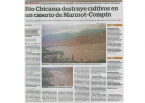 Río Chicama destruye cultivos en un caserío de Marmot-Compín (Fuente: La Industria)