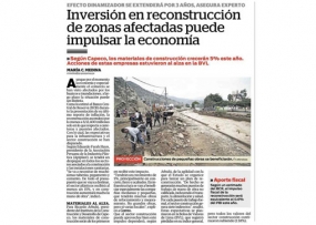 Inversión en reconstrucción de zonas afectadas puede impulsar la economía (Fuente: Correo)