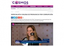 Especialista chilena se pronuncia por corrupción (Fuente: Tv Cosmos)