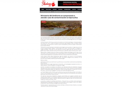 Ministerio del Ambiente se compromete a atender contaminación en Quiruvilca (Fuente: Radio Shalom)