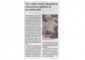 TLC entre Perú y Honduras entrará en vigencia el próximo año (Fuente: La República)