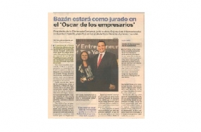 Bazán estará como jurado en el ‘Oscar de los empresarios’ (Fuente: Suplemento Cash La Industria)