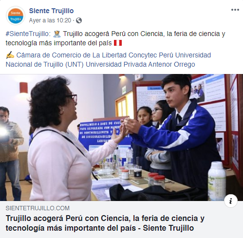 09.10.19.05 Siente Trujillo FB acogerá Perú con Ciencia