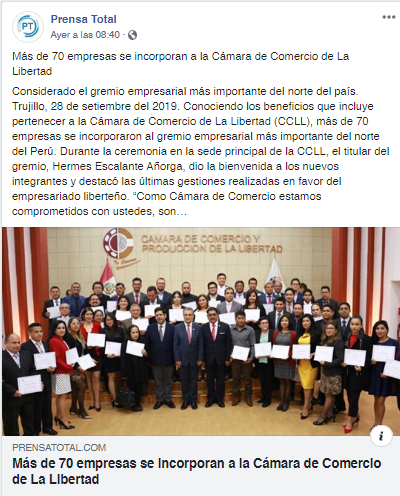 30.09.19.25 Prensa Total Empresas se integran a la CCLL