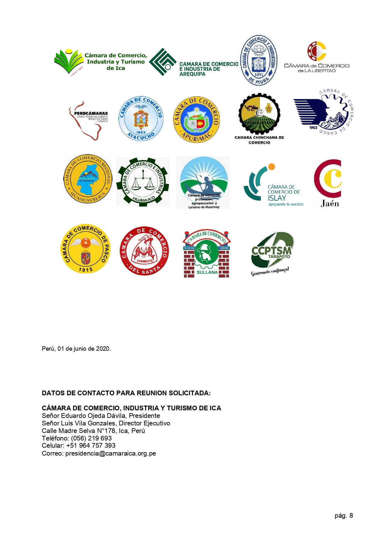 01.06.2020 Carta propuestas de cámaras para la reactivación económica  Presidencia page 0008