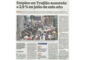 Empleo en Trujillo aumenta a 2,9 % en julio de este año (Fuente: La Industria)