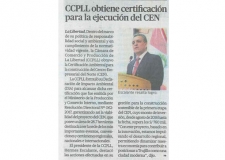 CCPLL obtiene certificación ambiental para ejecución del CEN (Fuente: La República)