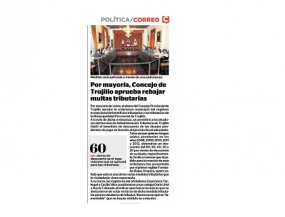Por mayoría, Concejo de Trujillo aprueba rebajar multas tributarias (Fuente: Correo)