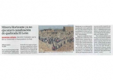 Minera Horizonte ya no ejecutará canalización de quebrada El León (Fuente: La República)
