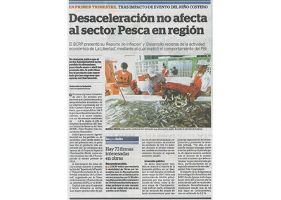 Pesca mitigó desaceleración de la región causada por El Niño costero (Fuente: La Industria)