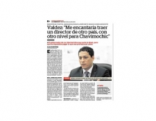 Valdez: “Me encantaría traer un director de otro país, con otro nivel para Chavimochic” (Fuente: Correo)
