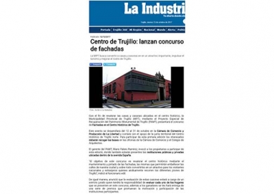 Centro de Trujillo: Lanzan concurso de fachadas (Fuente: La Industria)