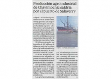 Producción agroindustrial de Chavimochic saldría por el puerto de Salaverry (Fuente: La República)
