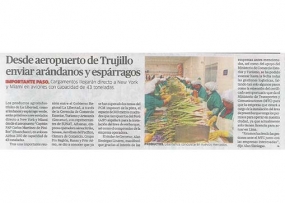 Desde aeropuerto de Trujillo enviarán arándanos y espárragos (Fuente: La República)