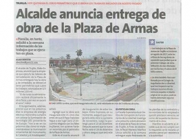 Alcalde anuncia entrega de obra de la Plaza de Armas (Fuente: Perú21)