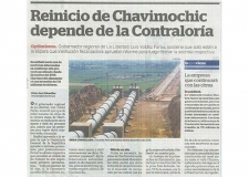 Reinicio de Chavimochic depende de la Contraloría  (Fuente: La Industria)