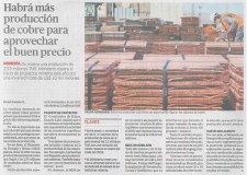 Habrá más producción de cobre para aprovechar el buen precio (Fuente: La República)