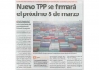 Nuevo TPP se firmará el próximo 8 de marzo (Fuente: Perú 21)