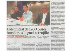 Lote inicial de 1200 buses brasileños llegará a Trujillo (Fuente: La República)